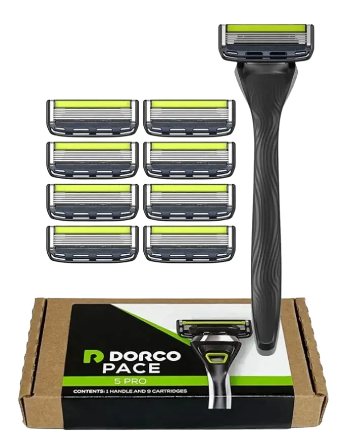 Dorco Pace 5 Pro Razors- Shaving System For Men With Trimmer