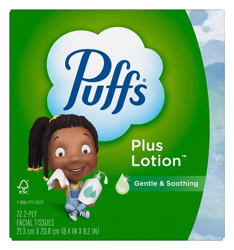 Puffs Plus Lotion Facial Tissue Square Box