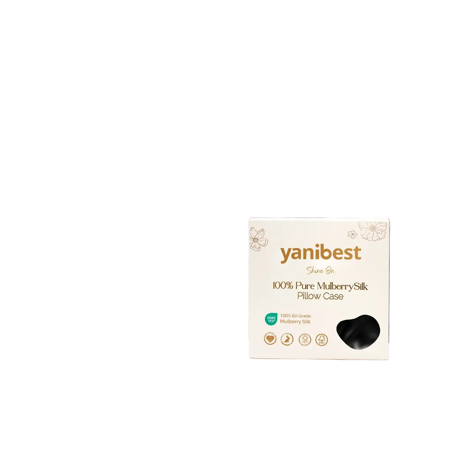 Yanibest 22 Momme Silk Luxury Pillowcase Black