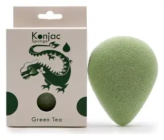 Ancient Wisdom Teardrop Konjac Sponge Green Tea