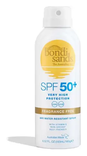 bondi sands SPF50+ Fragrance Free Sunscreen Spray Aerosol Mist