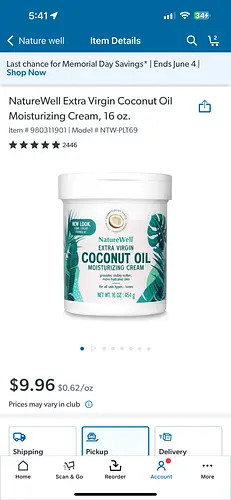 NatureWell Extra Virgin Coconut Oil Moisturizing Cream