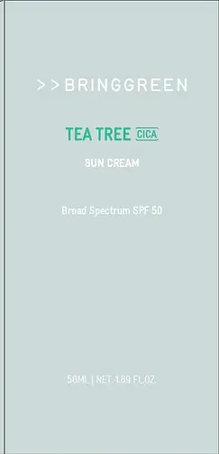 Bring Green Tea Tree Cica Sun Cream Broad Spectrum SPF 50 USA