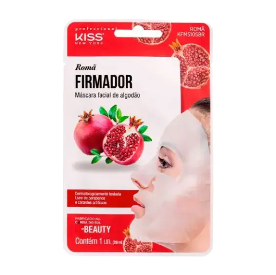 Kiss Máscara Facial De Algodão Romã