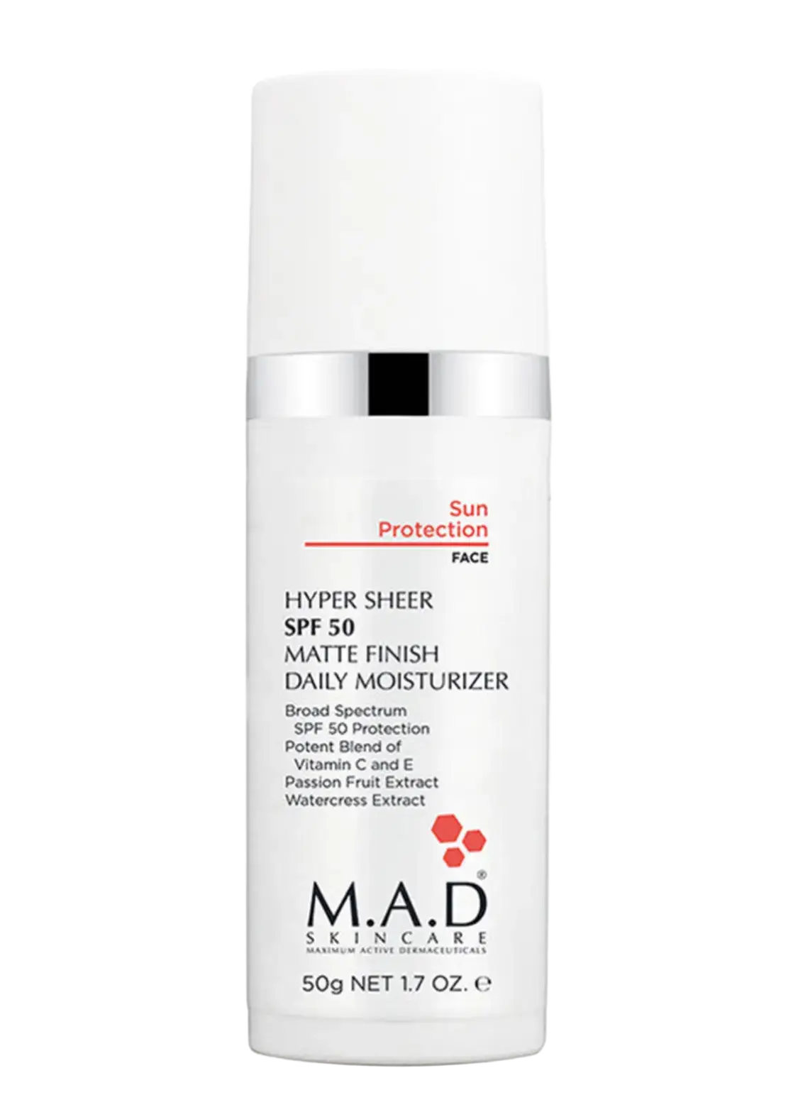 M.A.D Skincare Hyper Sheer SPF 50 Matte Finish Daily Moisturizer