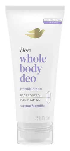 Dove Whole Body Deodorant Invisible Cream Coconut & Vanilla
