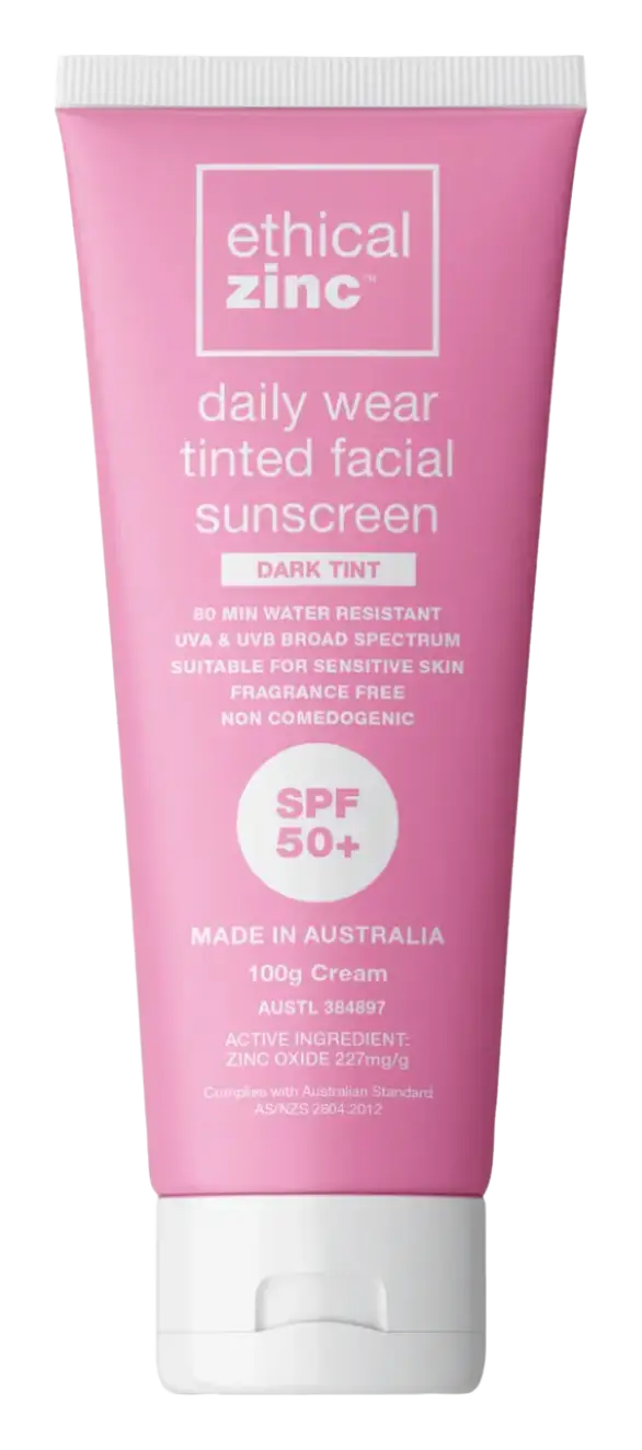 Ethical Zinc Daily Wear Tinted Facial Sunscreen SPF 50+ Dark Tint
