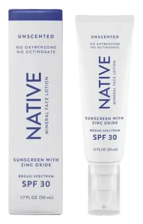 Native Mineral Face Sunscreen SPF 30 Unscented