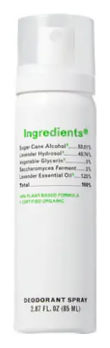 Ingredients Lavender Deodorant Spray