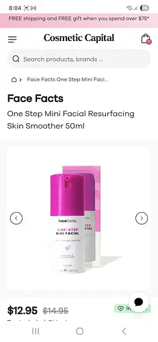 Face Facts One Step Mini Facial Resurfacing Skin Smoothe