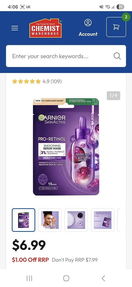 Garnier Pro-Retinol Serum Mask