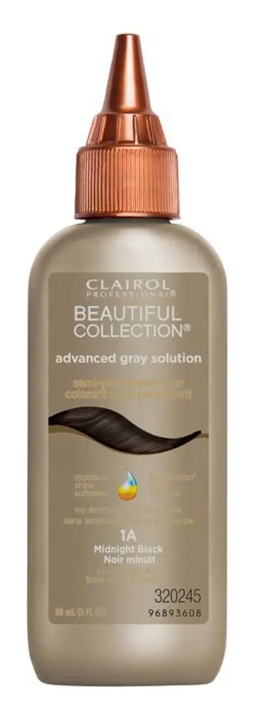 Clairol Beautiful Collection Advanced Gray Solution Semi-Permanent Color 1A Midnight Black