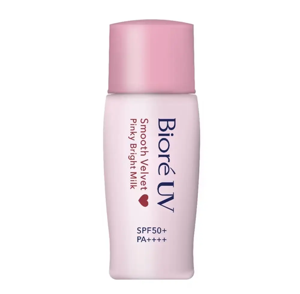 Biore UV smooth velvet pinky bright milk spf50+ pa++++