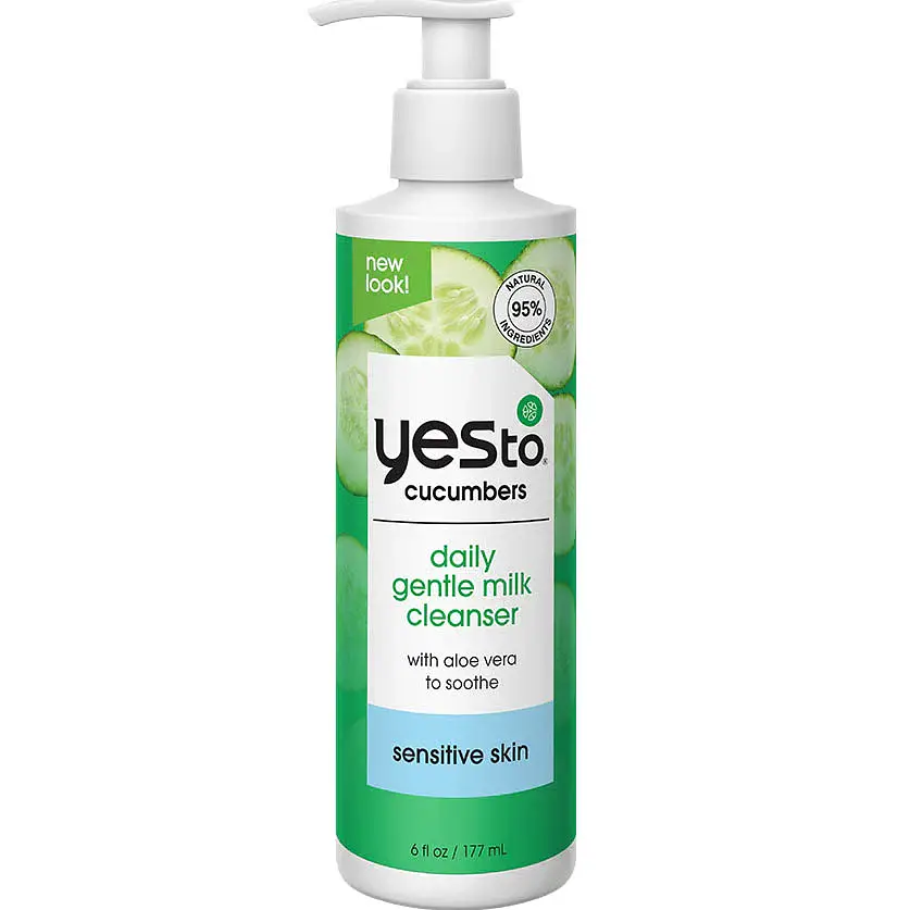 Yes To cucumbers daily gentle milk cleanser with aloe vera to soothe sensitive skin