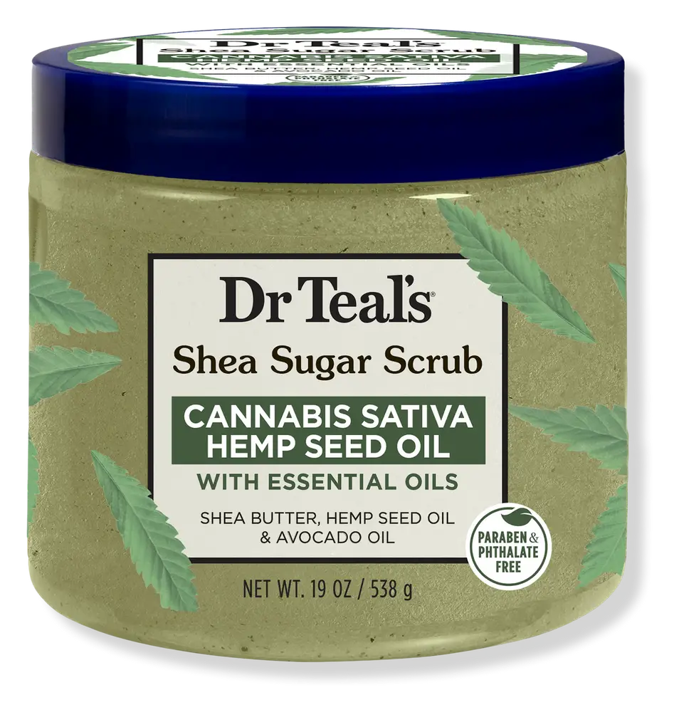 Dr Teal’s Shea Sugar Scrub Cannabis Sativa Hemp Seed Oil