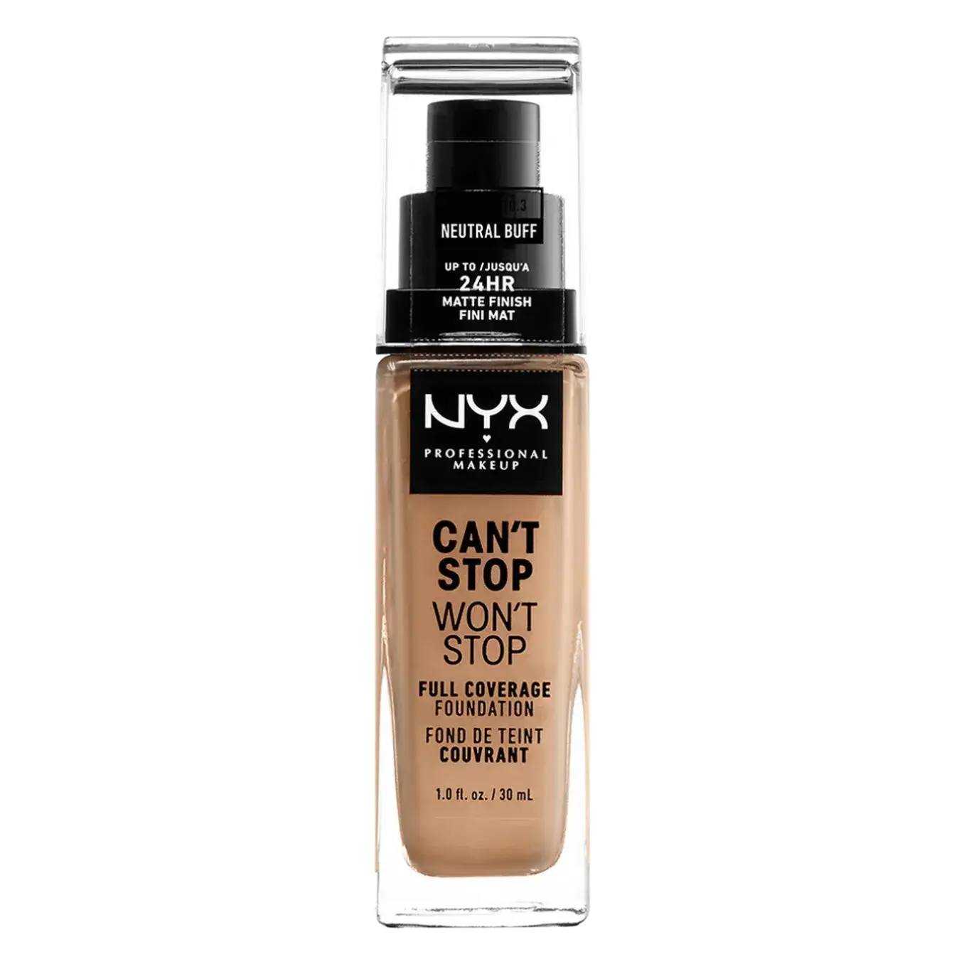 NYX Cosmetics Can't Stop Won't Stop Full Coverage Foundation 10.3 Neutral Buff