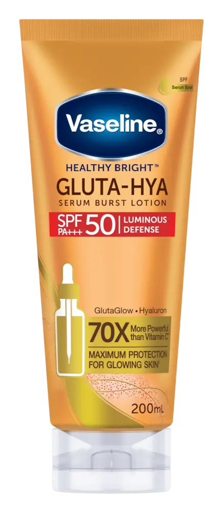 Vaseline Gluta-Hya Serum Burst Luminous Defense Sunscreen SPF 50 Indonesia