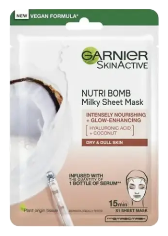 Garnier Nutri Bomb Milky Sheet Mask Coconut and Hyaluronic Acid