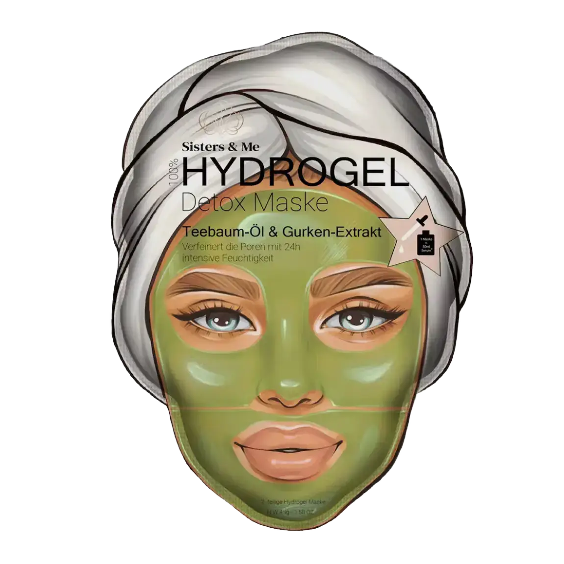 Sisters & Me Hydrogel Detox Maske Teebaum-Öl & Gurken-Extrakt