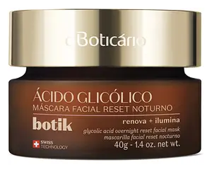 O Boticário Máscara Facial Reset Noturno Ácido Glicólico Botik