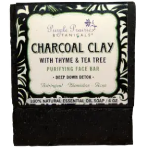 Purple Prairie Charcoal Clay With Thyme & Tea Tree Purifying Face Bar