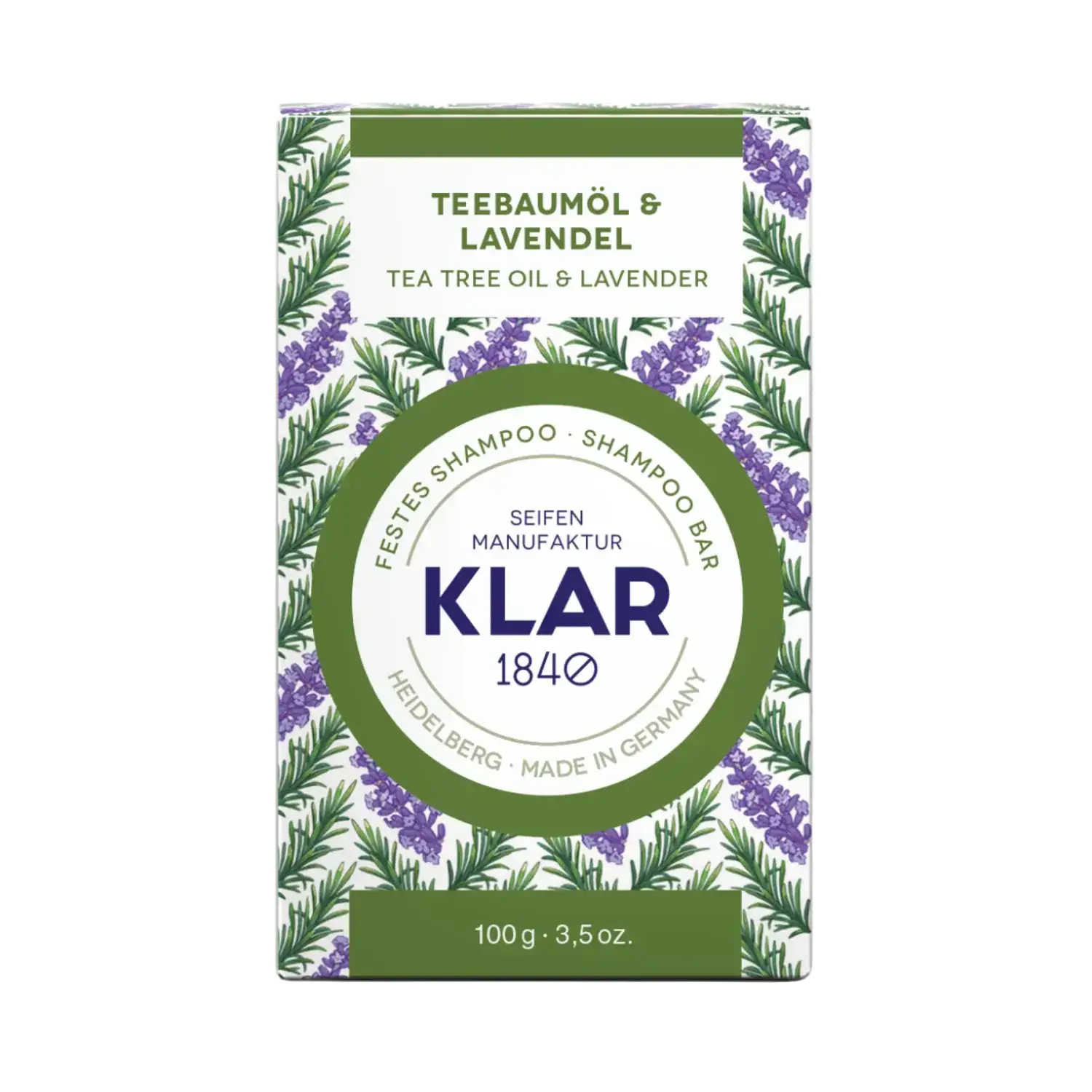Klar Seifen Tea Tree Oil & Lavender Shampoo Bar