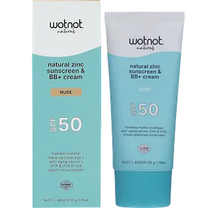 Wotnot Naturals Natural Zinc Sunscreen & BB+ Cream SPF 50 Nude