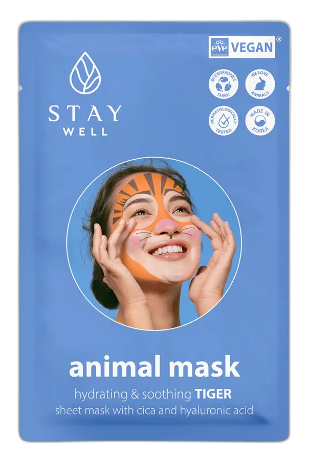 Stay Well Animal Mask Hydrating & Soothing Tiger