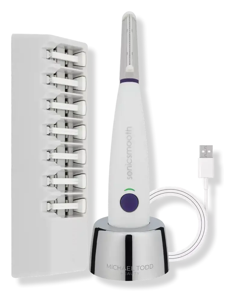 Michael Todd Beauty Sonicsmooth Sonic Dermaplaning Exfoliation & Peach Fuzz Removal System White