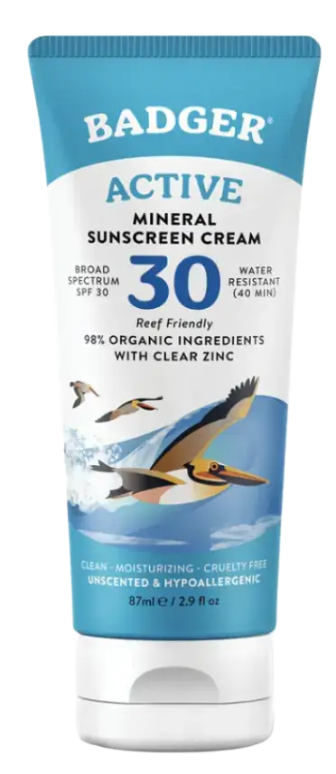 Badger Active Mineral Sunscreen Cream SPF 30