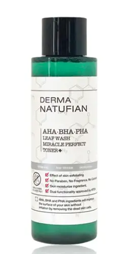 Derma Natufian AHA BHA PHA Leaf Wash Miracle Perfect Toner