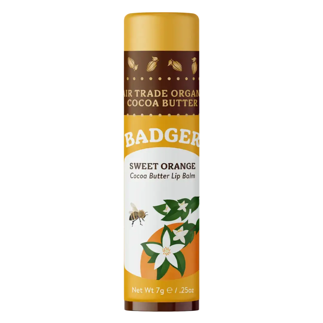 Badger Cocoa Butter Lip Balm Sweet Orange