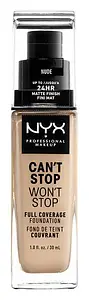 NYX Cosmetics Can't Stop Won't Stop Full Coverage Foundation 6.5 Nude