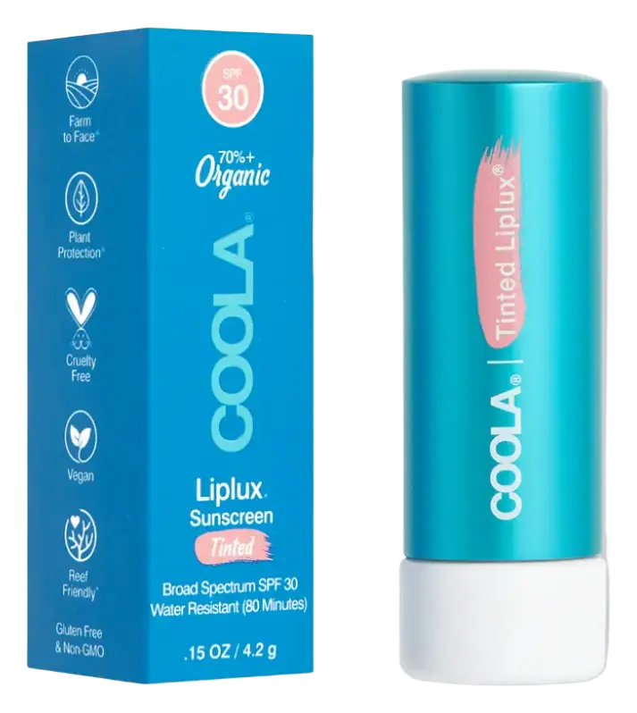 COOLA Organic Liplux Classic Sunscreen Lip Balm SPF 30 Tinted