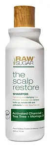 Raw Sugar Shampoo Scalp Restore Activated Charcoal + Tea Tree + Moringa Oil