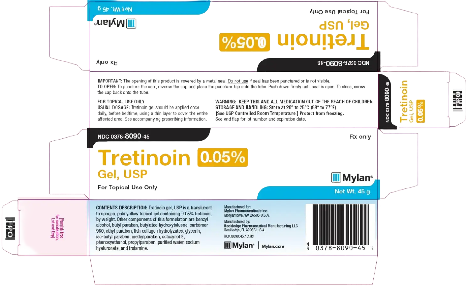 Mylan Pharmaceuticals Inc Tretinoin 0.05% Gel