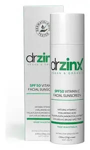 Dr Zinx Organic Vitamin C Mineral Sunscreen SPF 50 Zinc + Thuja (Hinokitiol)