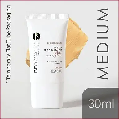 Be Organic Tinted Niacinamide Glow Sunscreen SPF 30 Medium