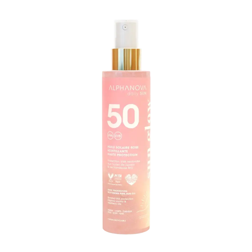 Alphanova High Protection Glittering Pink Sun Oil SPF 50