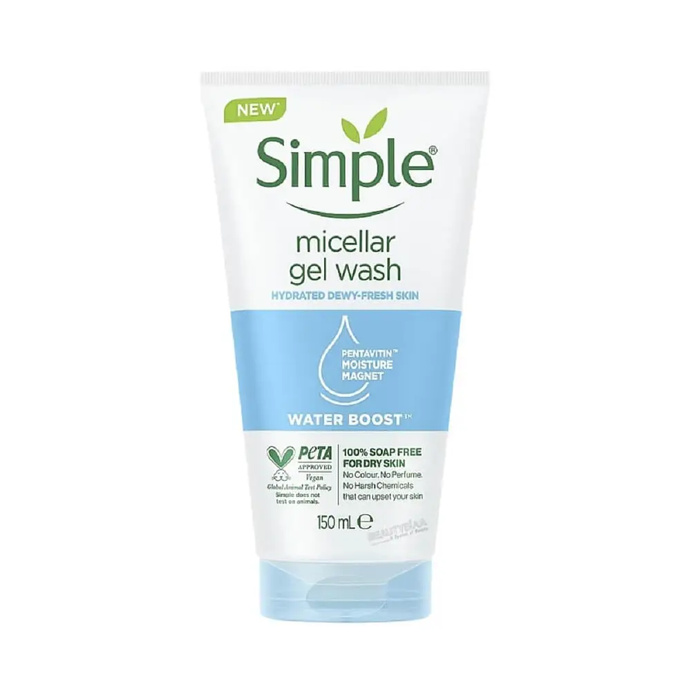 Simple Skincare Water Boost Micellar Cleansing Facial Gel Wash UK