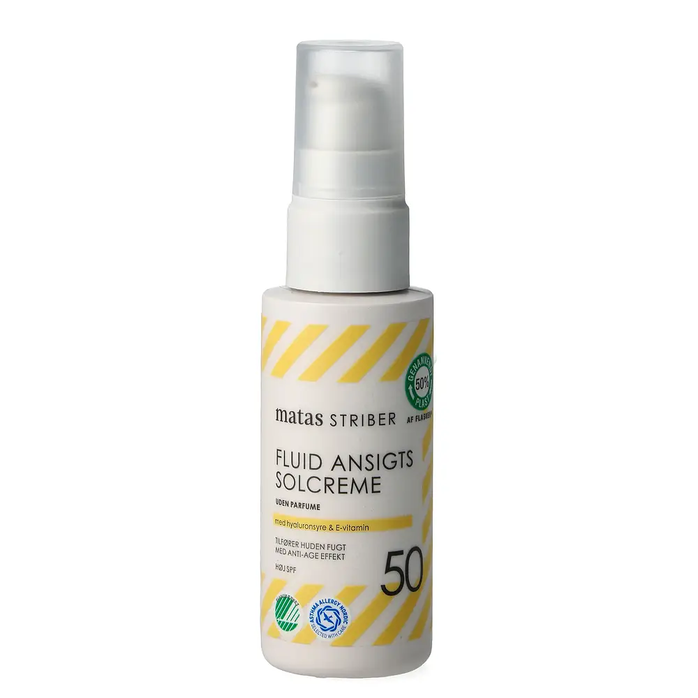 Matas Striber Fluid Ansigtssolcreme SPF 50 Uden Parfume