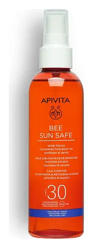 Apivita Natural Cosmetics Satin Touch Tan Perfecting Body Oil SPF30