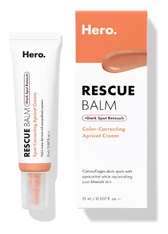 Hero Cosmetics Rescue Balm + Dark Spot Retouch Color-Correcting Apricot Cream