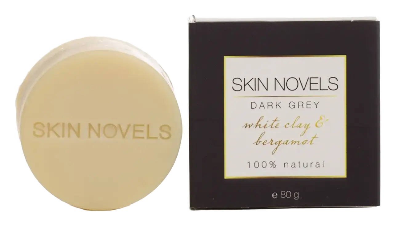 Skin Novels Dark Grey White Clay & Bergamot Natural Soap