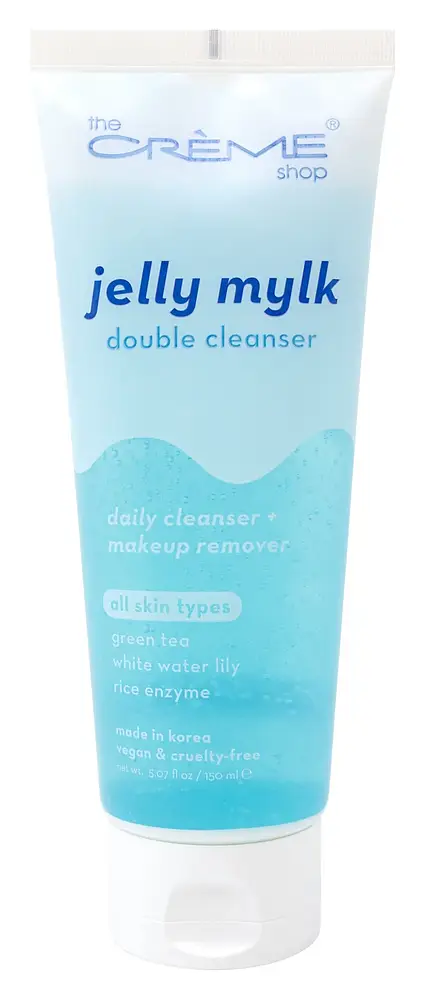 The Creme Shop Jelly Mylk Double Cleanser (Vegan) | Green Tea + White Water Lily + Rice Enzyme