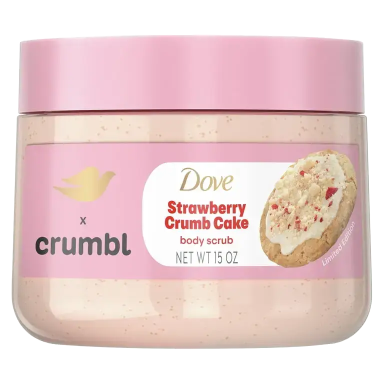 Dove × Crumbl Body Scrub Strawberry Crumb Cake