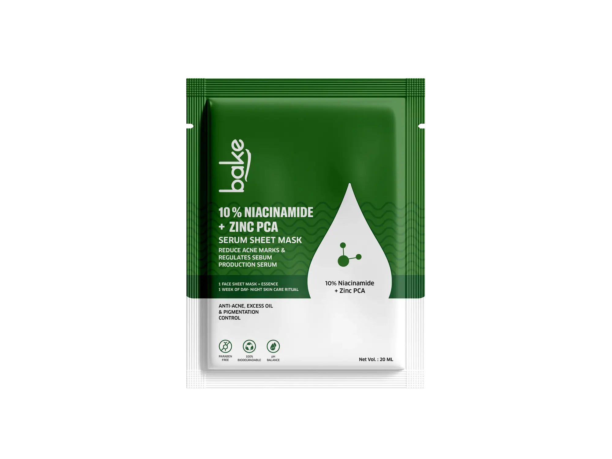 Bake Serum Sheet Mask 10% Niacinamide + Zinc PCA