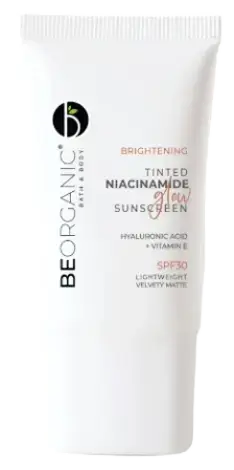 Be Organic Tinted Niacinamide Glow Sunscreen SPF 30 Light