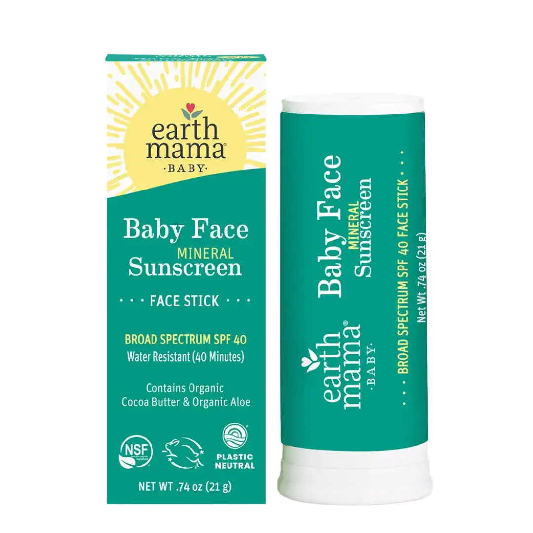 Earth Mama Organics Baby Face Mineral Sunscreen Face Stick SPF 40