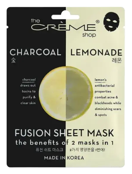 The Creme Shop Fusion Sheet Mask Charcoal & Lemon